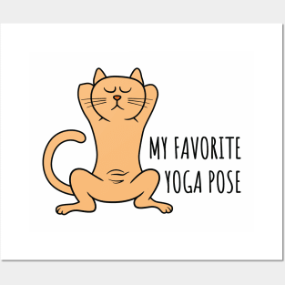 Sleeping Cat Yoga Pose Posters and Art